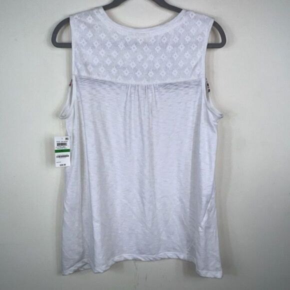 Style and Company Embroidered Mesh Top - Beach Day White - Picture 2 of 9